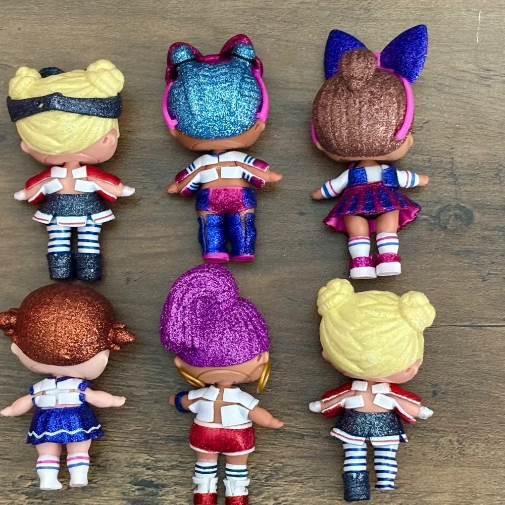 Lot of 6 LOL Surprise ALL STAR BBS Sports Series 2 CHEER TEAM Sparkly Dolls LOOK